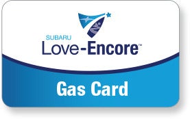 Subaru Love Encore gas card image with Subaru Love-Encore logo. | Wyatt Johnson Subaru in Clarksville TN