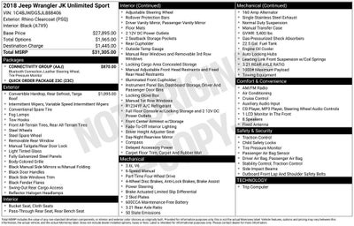 2018 Jeep Wrangler JK Unlimited Sport