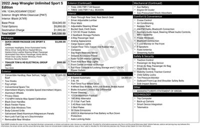 2022 Jeep Wrangler Unlimited Sport S