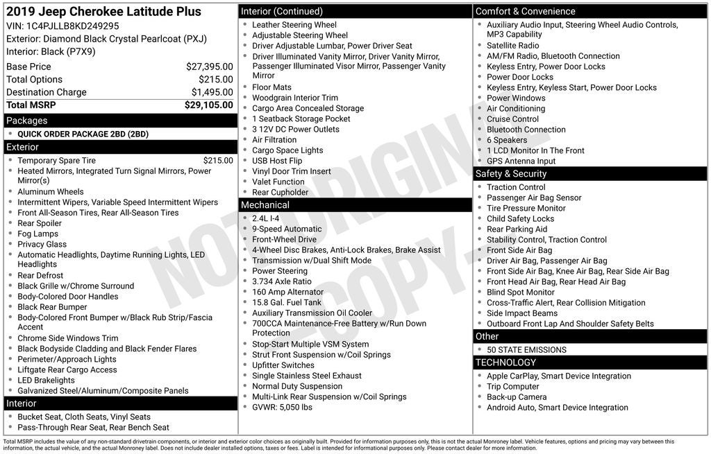 2019 Jeep Cherokee Latitude Plus