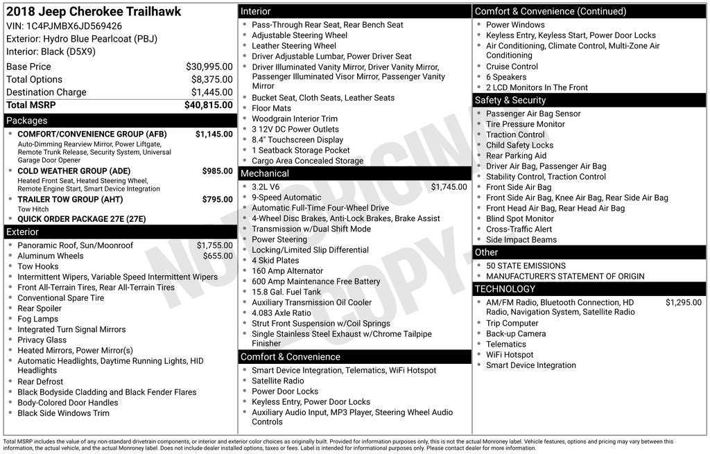 2018 Jeep Cherokee Trailhawk