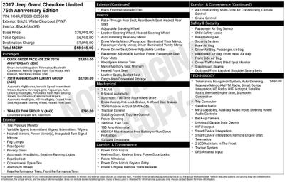 2017 Jeep Grand Cherokee Limited 75th Anniversary Edition