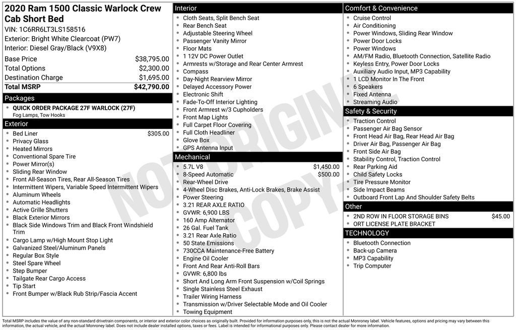 2020 RAM 1500 Classic Warlock