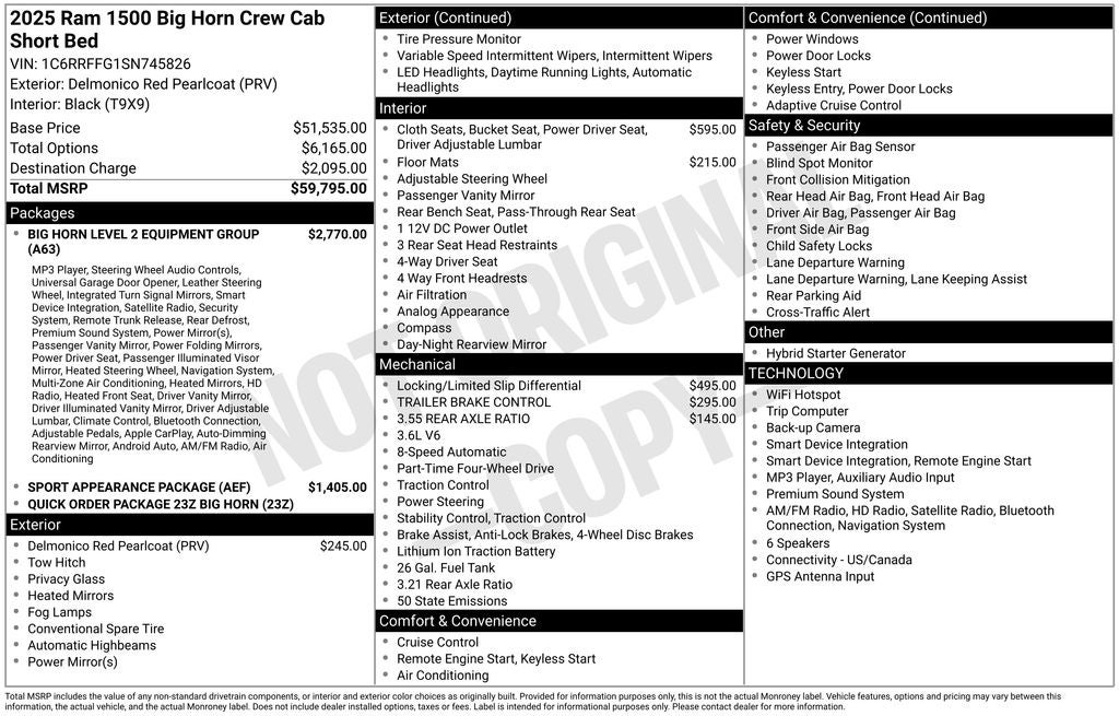 2025 RAM 1500 Big Horn/Lone Star