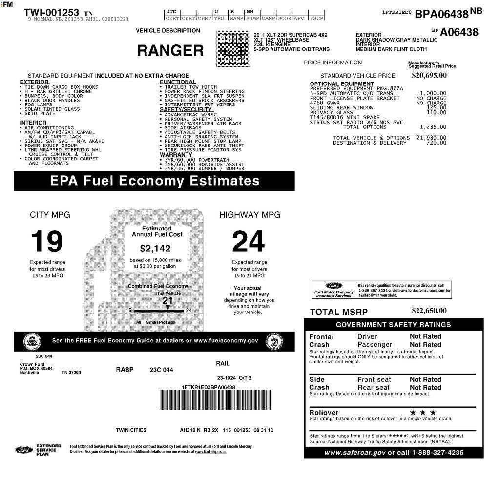 2011 Ford Ranger XLT
