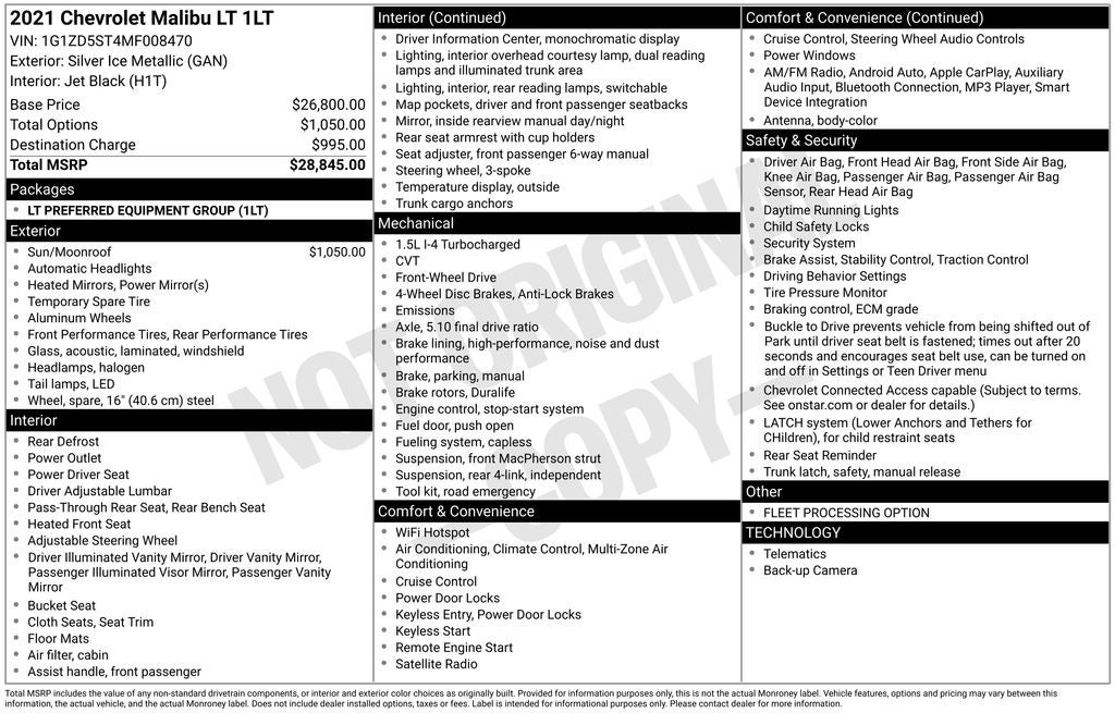 2021 Chevrolet Malibu LT