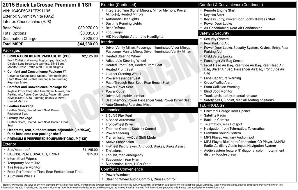 2015 Buick LaCrosse Premium II Group