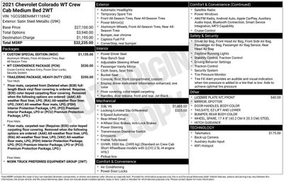2021 Chevrolet Colorado Work Truck