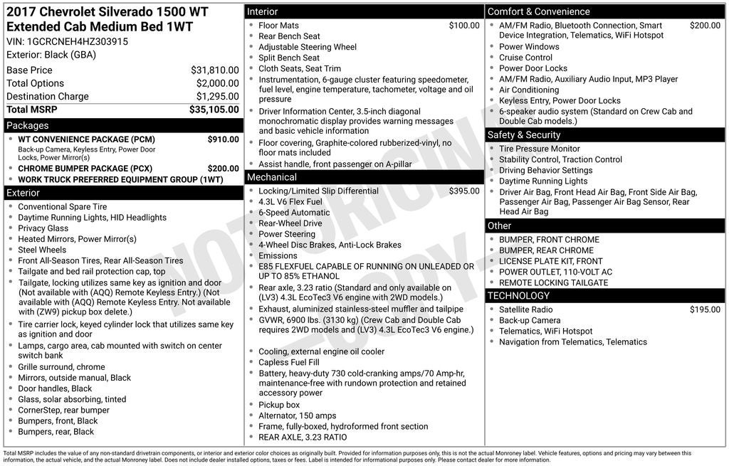 2017 Chevrolet Silverado 1500 WT