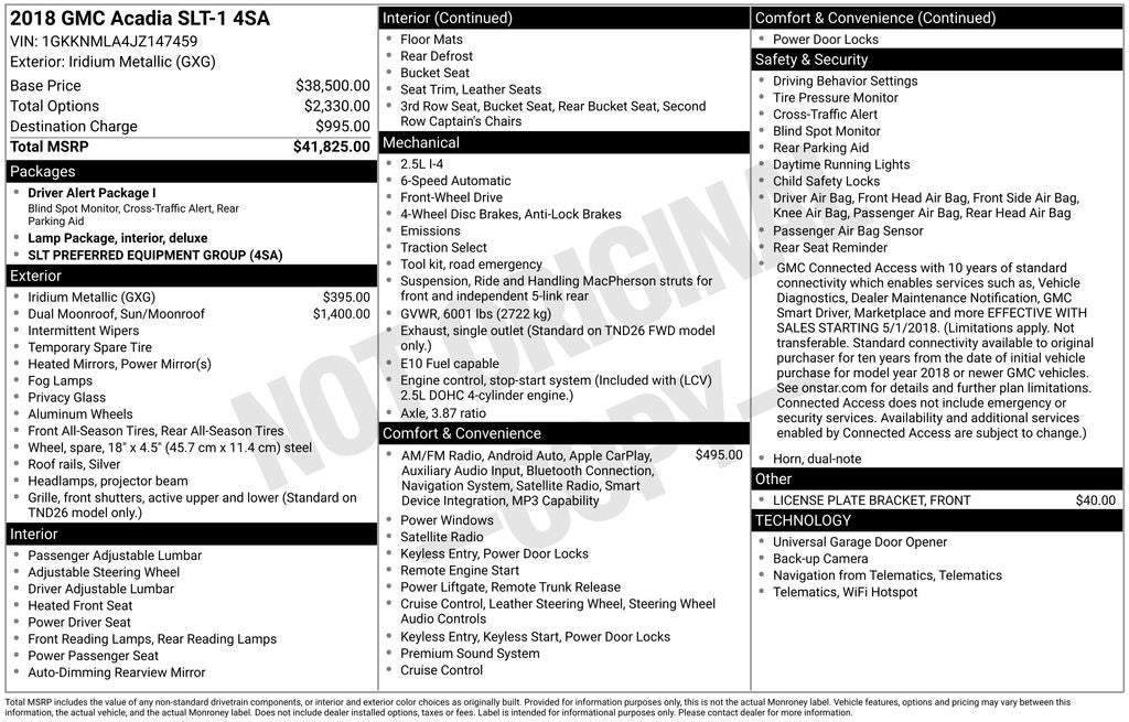 2018 GMC Acadia SLT-1