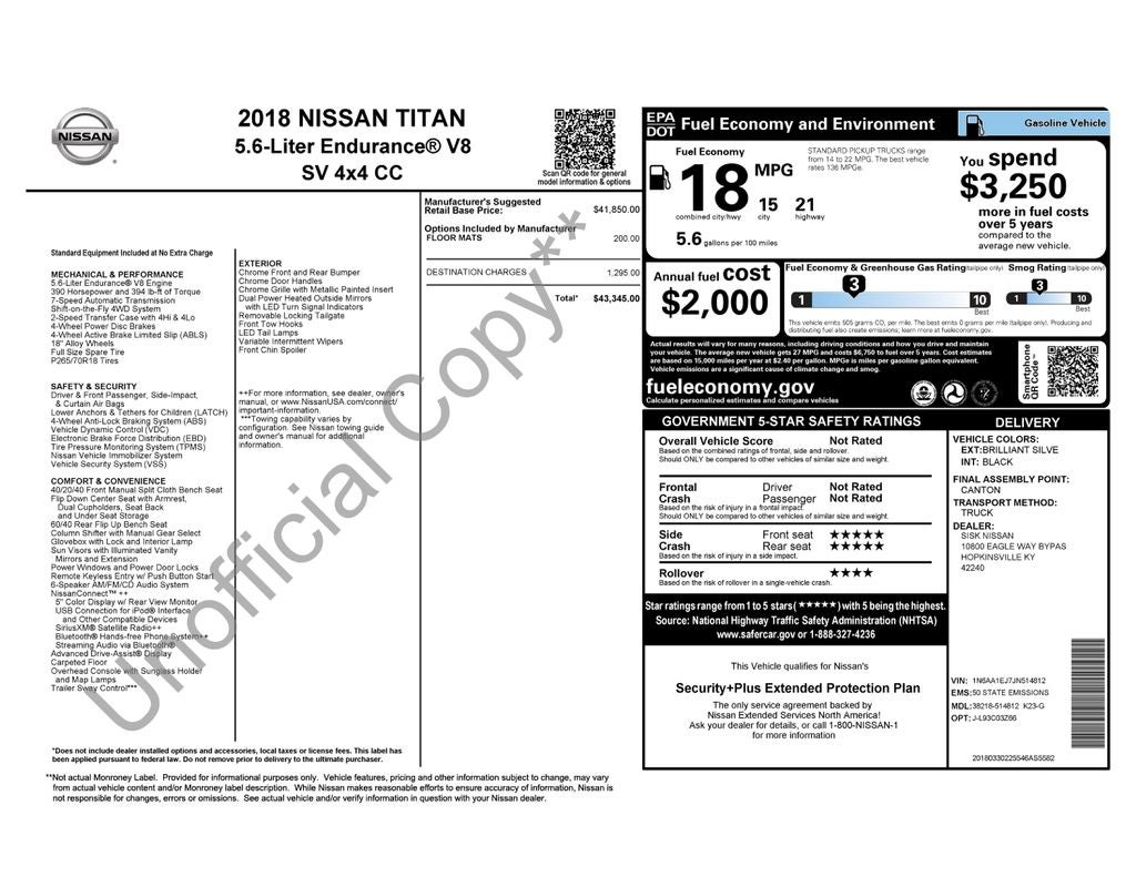 2018 Nissan Titan SV