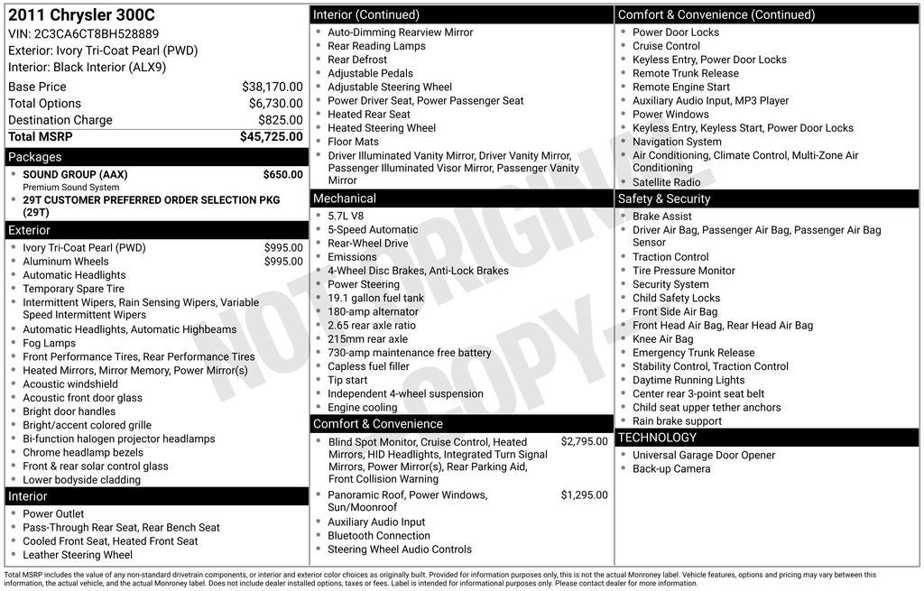 2011 Chrysler 300C Base