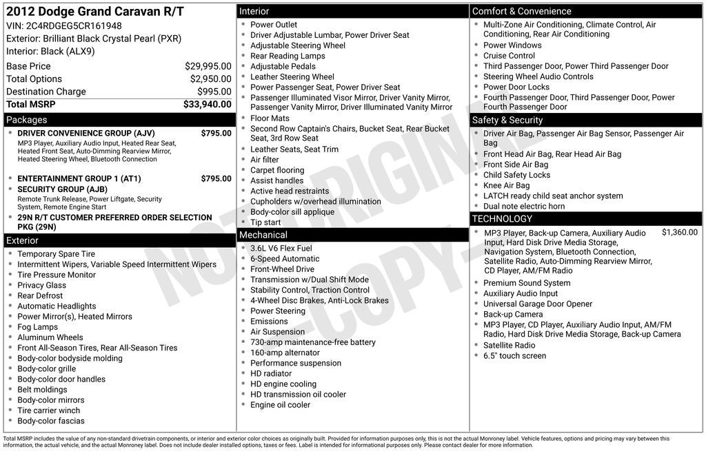 2012 Dodge Grand Caravan R/T