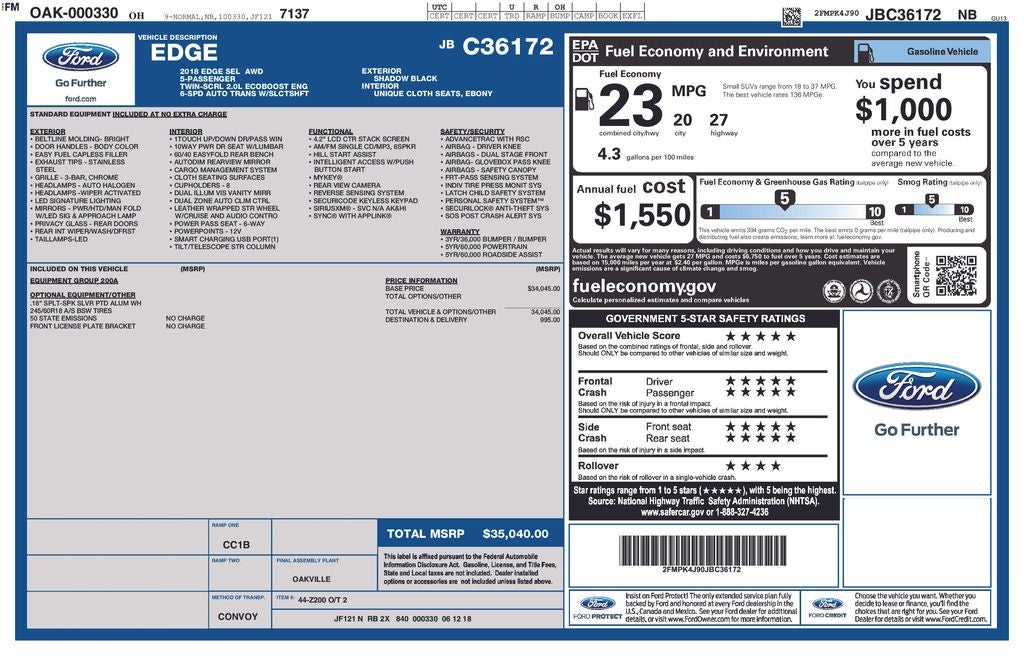 2018 Ford Edge SEL
