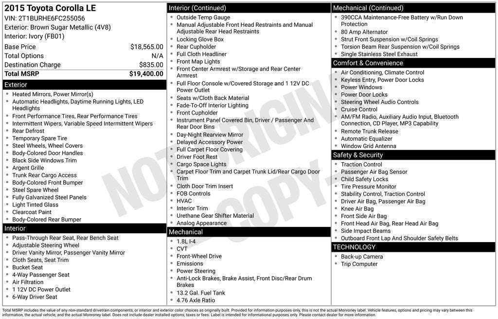 2015 Toyota Corolla L