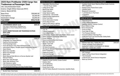 2025 RAM ProMaster 2500 High Roof