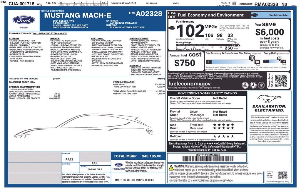 2024 Ford Mustang Mach-E Select