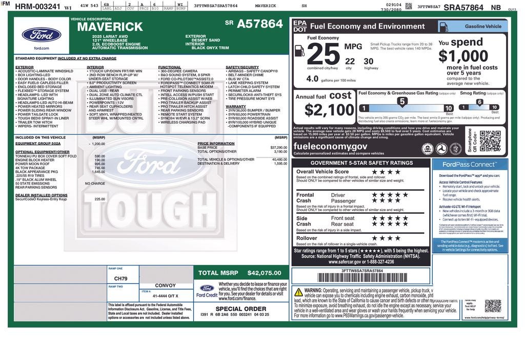 2025 Ford Maverick Lariat