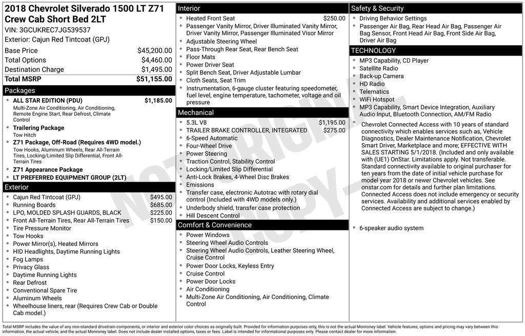 2018 Chevrolet Silverado 1500 LT LT2