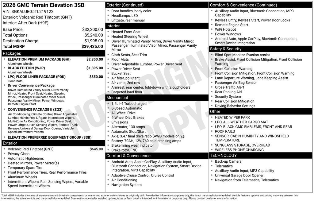 2026 GMC Terrain Elevation