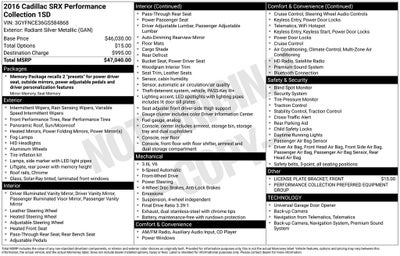 2016 Cadillac SRX Performance
