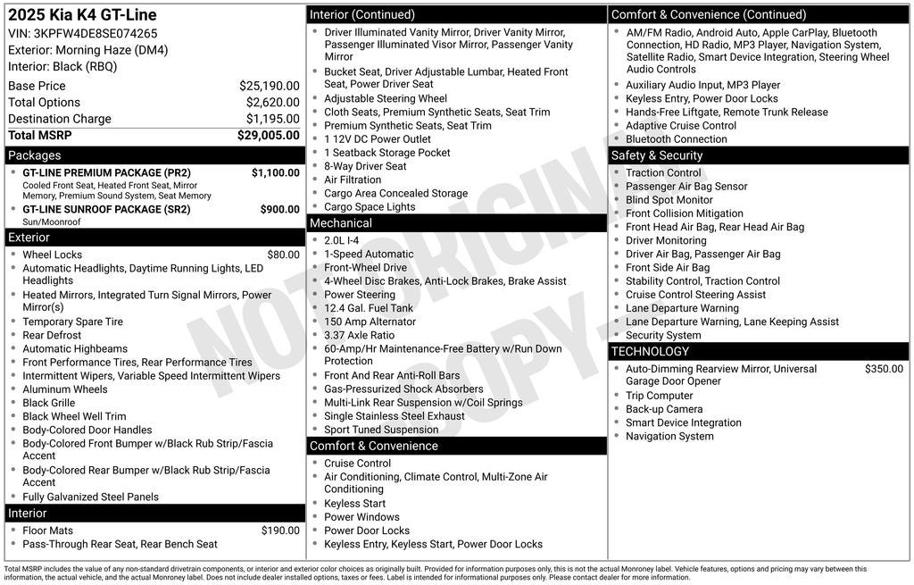 2025 Kia K4 GT-Line