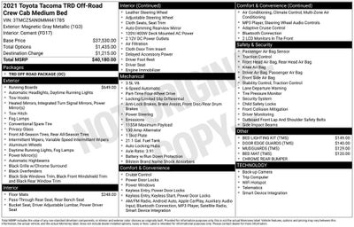 2021 Toyota Tacoma TRD Off-Road V6