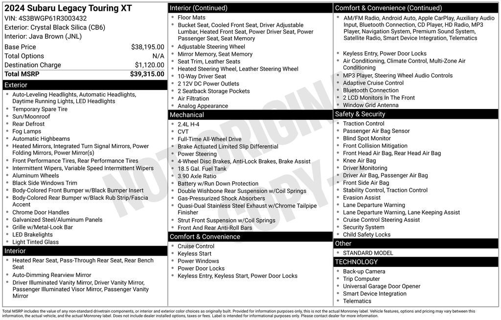 2024 Subaru Legacy Touring XT