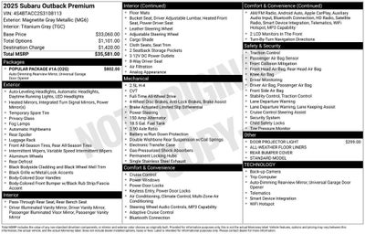 2025 Subaru Outback Premium