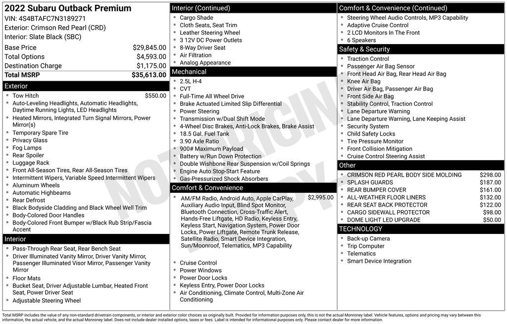 2022 Subaru Outback Premium