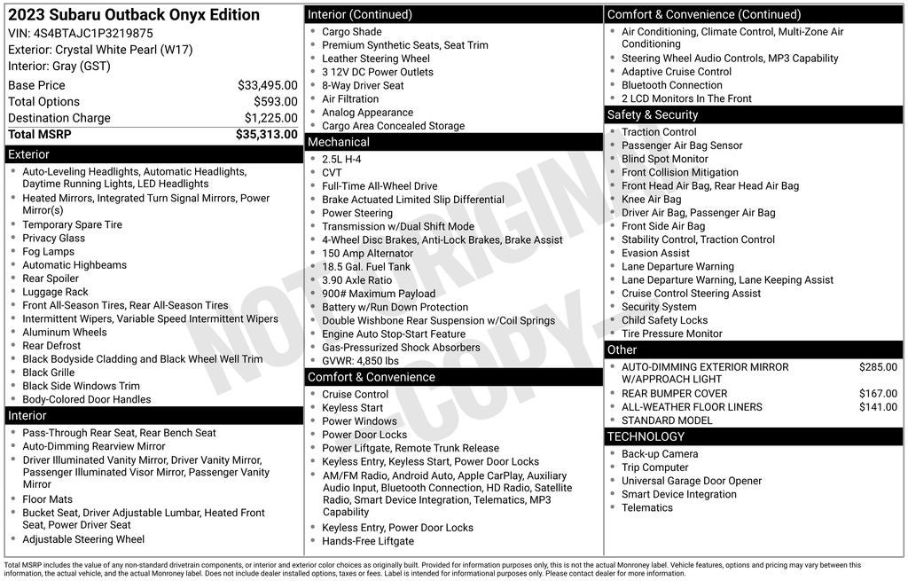 2023 Subaru Outback Onyx Edition