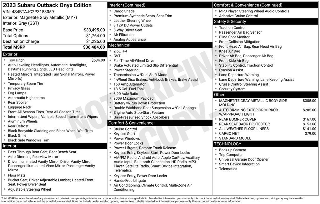 2023 Subaru Outback Onyx Edition