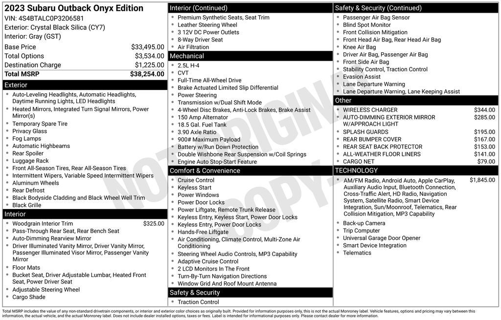 2023 Subaru Outback Onyx Edition
