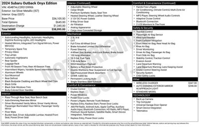 2024 Subaru Outback Onyx Edition