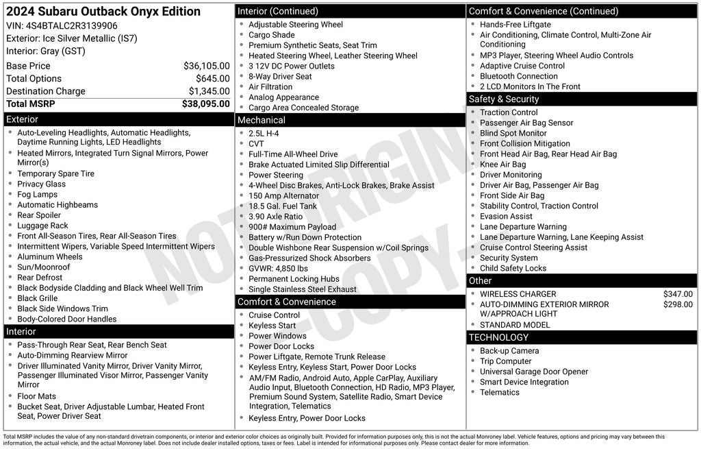 2024 Subaru Outback Onyx Edition