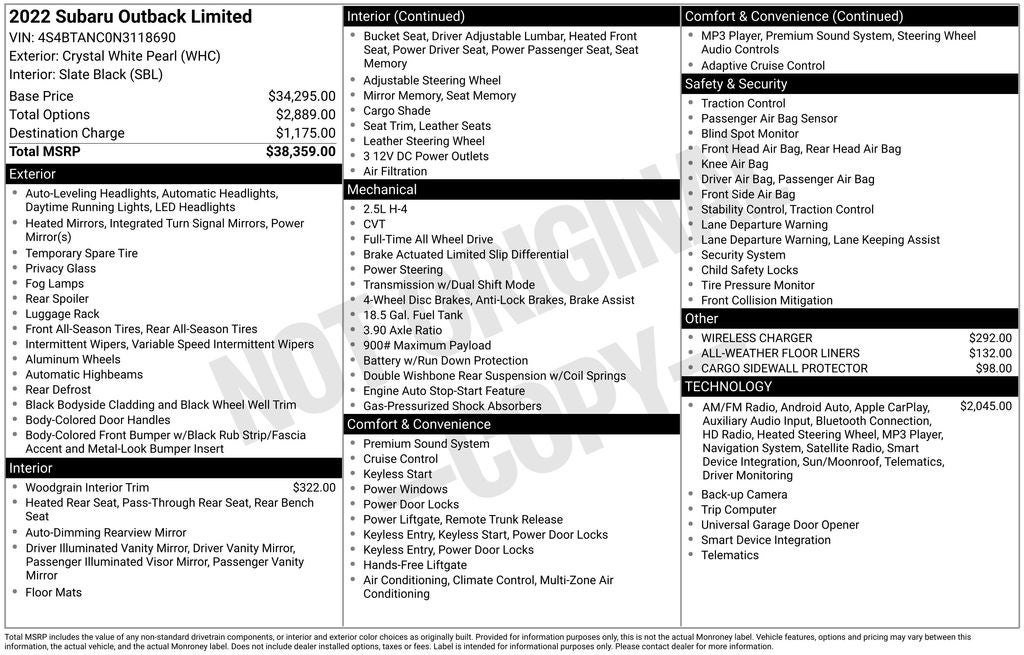 2022 Subaru Outback Limited