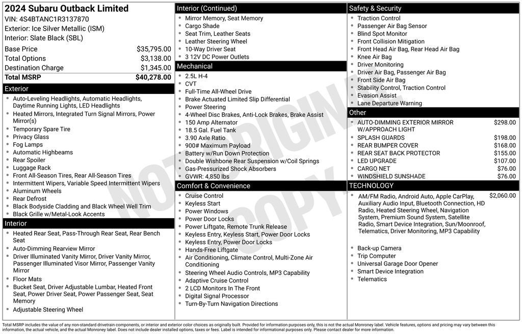 2024 Subaru Outback Limited