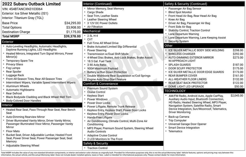 2022 Subaru Outback Limited
