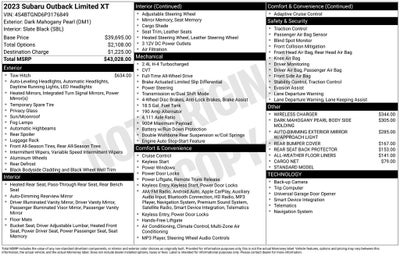 2023 Subaru Outback Limited XT
