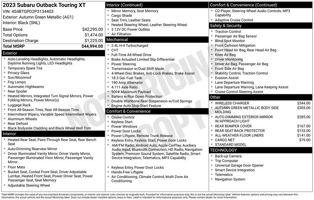 2023 Subaru Outback Touring XT