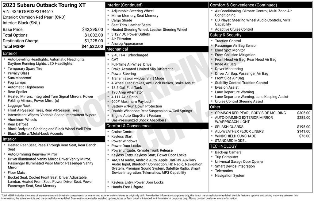 2023 Subaru Outback Touring XT