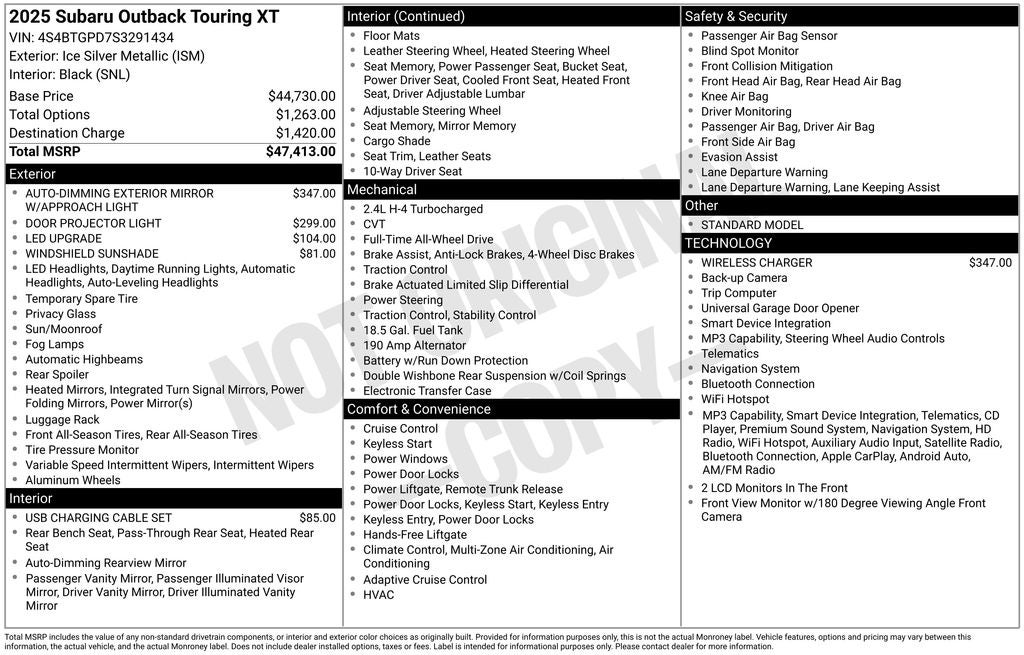 2025 Subaru Outback Touring XT