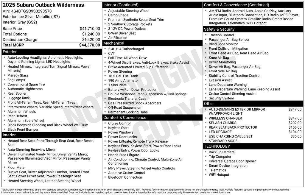 2025 Subaru Outback Wilderness