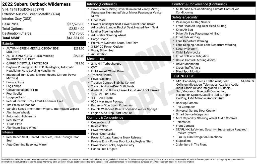 2022 Subaru Outback Wilderness