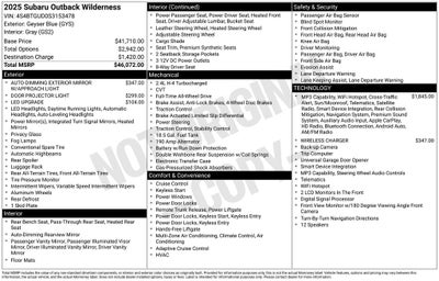 2025 Subaru Outback Wilderness