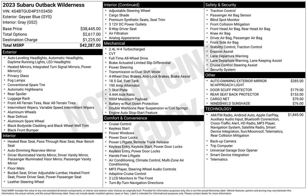 2023 Subaru Outback Wilderness