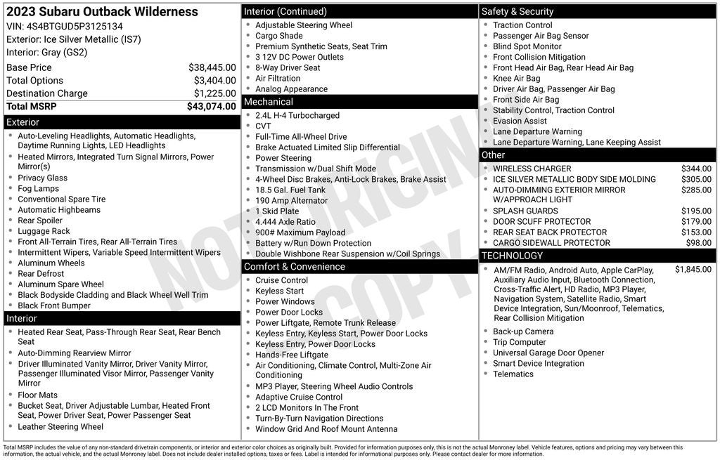 2023 Subaru Outback Wilderness