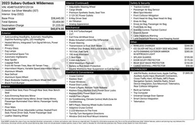 2023 Subaru Outback Wilderness