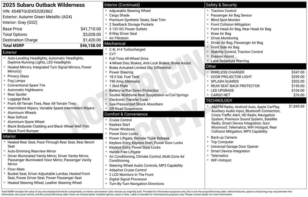 2025 Subaru Outback Wilderness