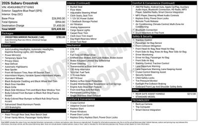 2026 Subaru Crosstrek Base